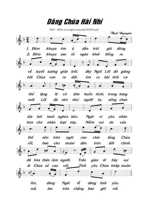 Sheet PDF of Dâng Chúa Hài Nhi