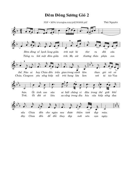 Sheet PDF of Đêm Đông Sương Gió 2