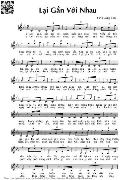 Sheet PDF of Lại gần với nhau