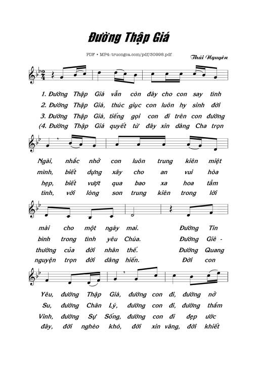 Sheet PDF of Đường Thập Giá