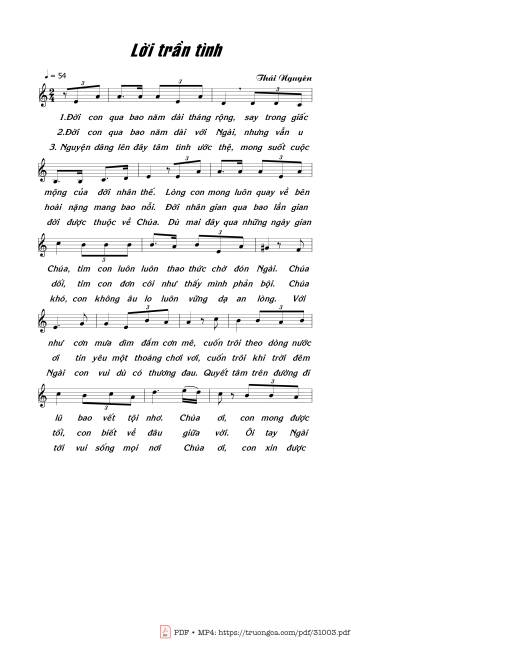 Sheet PDF of Lời Trần Tình