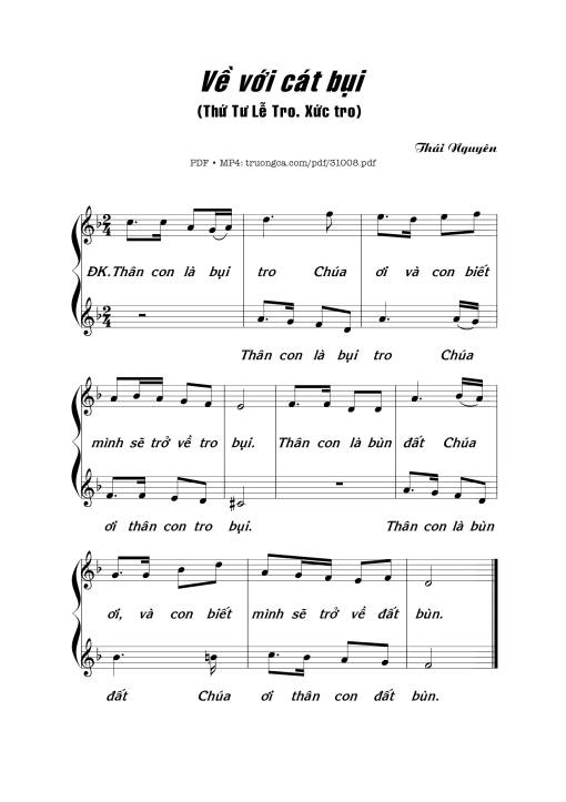 Sheet PDF of Về với cát bụi