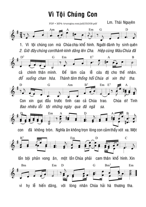 Vì Tội Chúng Con