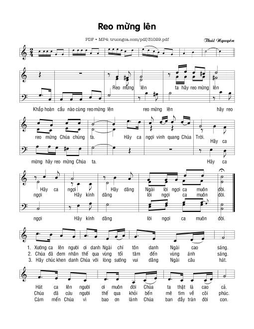 Sheet PDF of Reo Mừng Lên