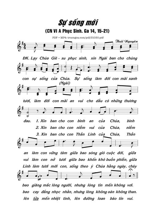 Sheet PDF of Sự sống mới