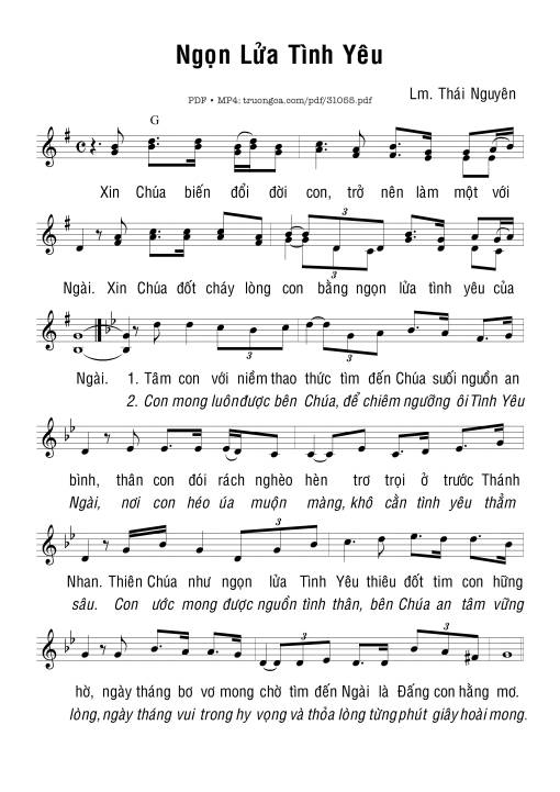 Sheet PDF of Ngọn Lửa Tình Yêu