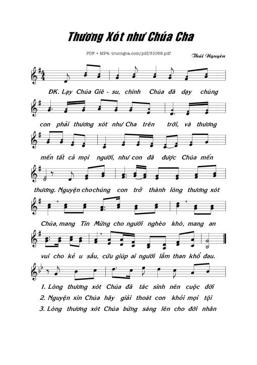 Sheet PDF of Thương xót như Chúa Cha