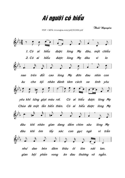 Sheet PDF of Ai Người Có Hiểu