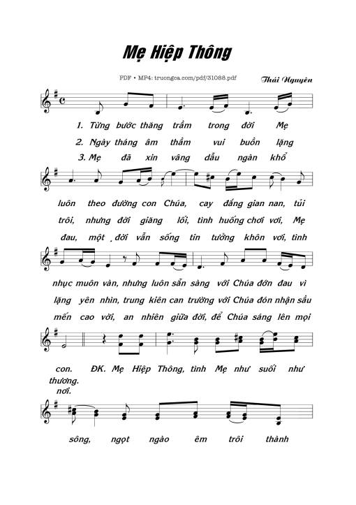 Sheet PDF of Mẹ hiệp thông