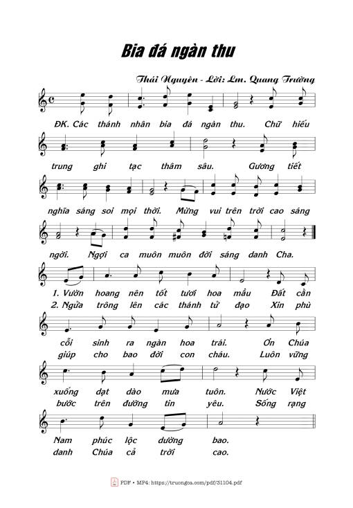 Sheet PDF of Bia đá ngàn thu