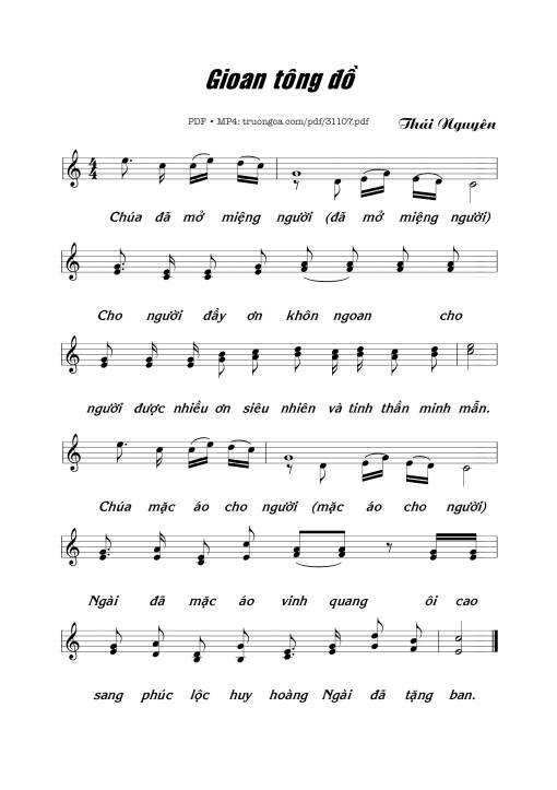 Sheet PDF of Gioan Tông đồ