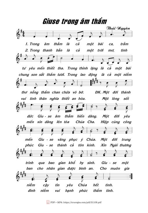 Sheet PDF of Giuse trong âm thầm