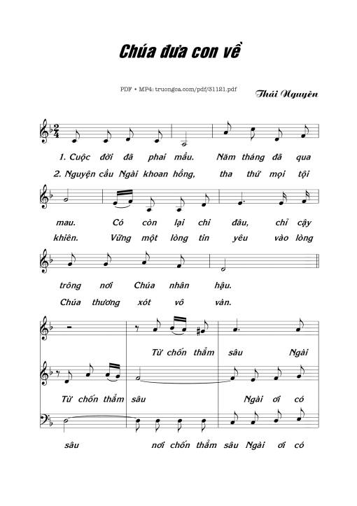 Sheet PDF of Chúa Đưa Con Về