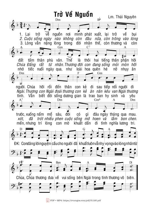 Sheet PDF of Trở về nguồn