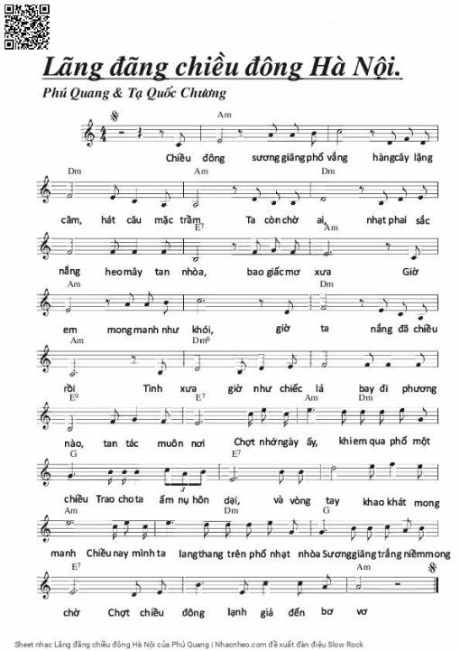 Sheet PDF of Lãng đãng chiều đông Hà Nội