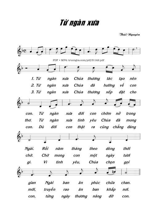 Sheet PDF of Từ Ngàn Xưa