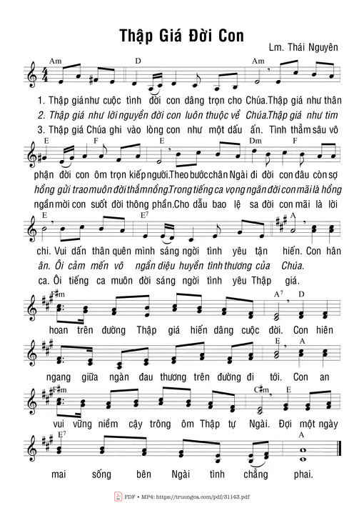 Sheet PDF of Thập giá đời con