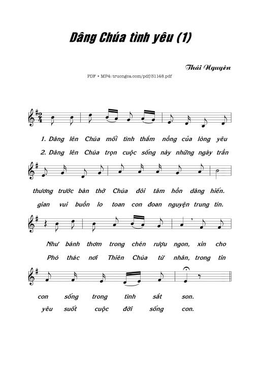 Sheet PDF of Dâng Chúa Tình Yêu 1