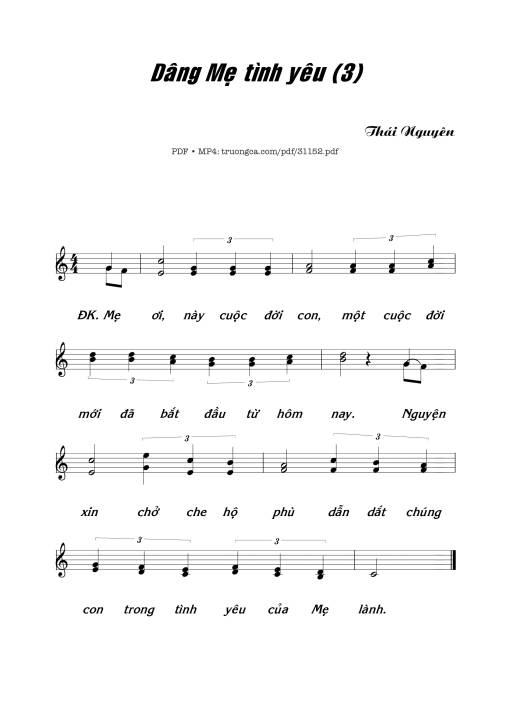 Sheet PDF of Dâng Mẹ Tình Yêu 3