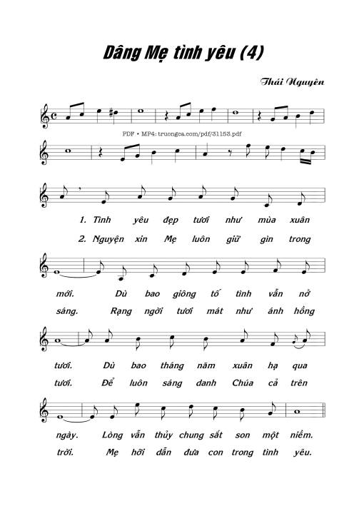 Sheet PDF of Dâng Mẹ tình yêu 4