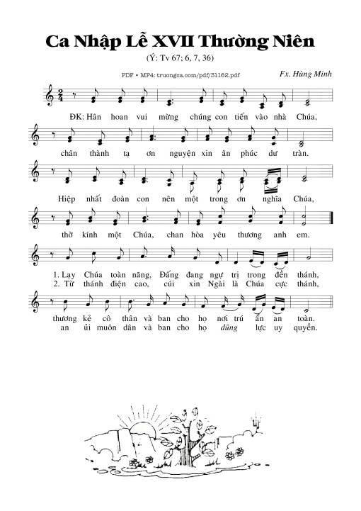 Thánh Vịnh 67, Ca Nhập Lễ 17 Thường Niên