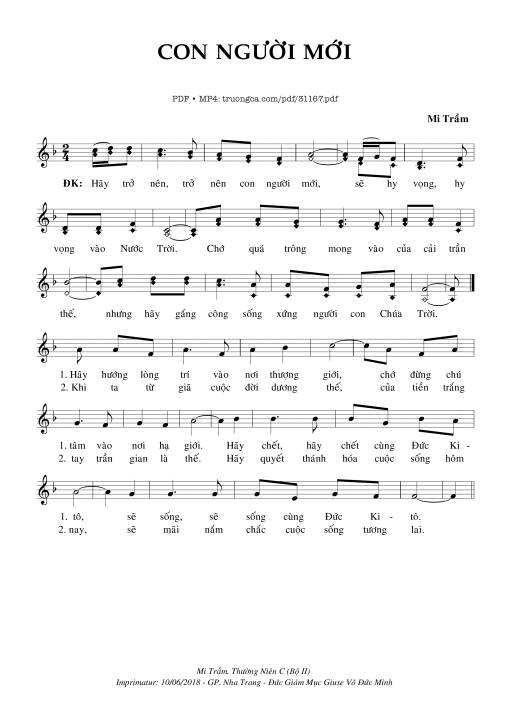 Sheet PDF of Con Người Mới