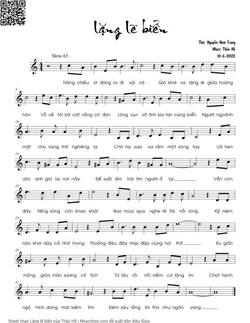 Sheet PDF of Lặng lẽ biển