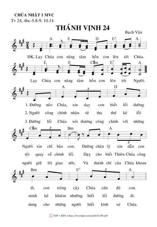 Thánh Vịnh 24, Chúa Nhật 1C Mùa Vọng