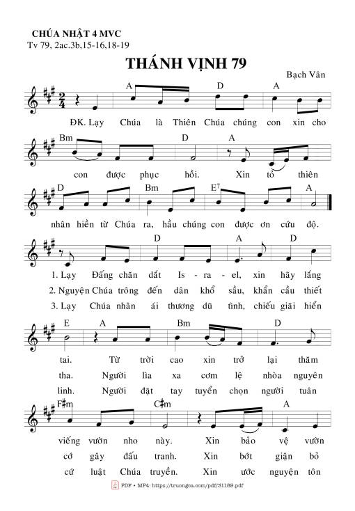 Sheet PDF of Thánh Vịnh 79, Chúa Nhật 4C Mùa Vọng