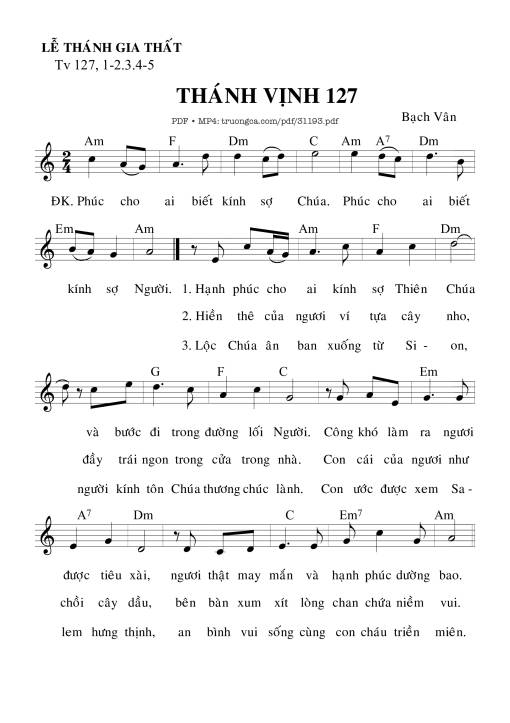 Thánh Vịnh 125, Lễ Thánh Gia Thất