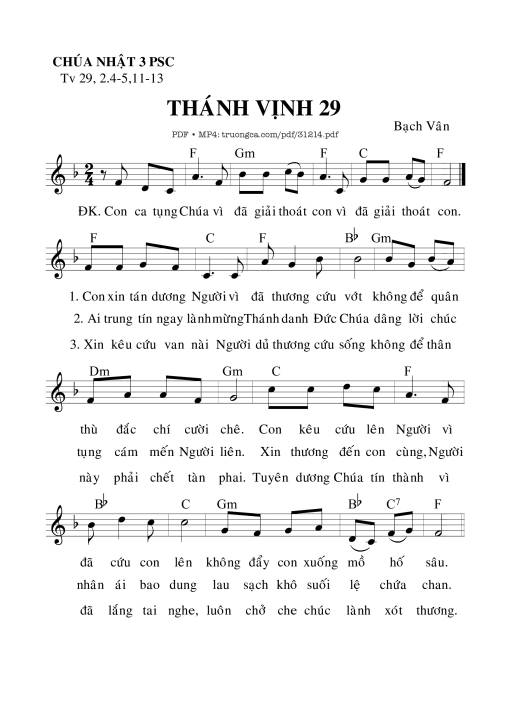 Chúa Nhật 3C Phục Sinh (Tv. 29)