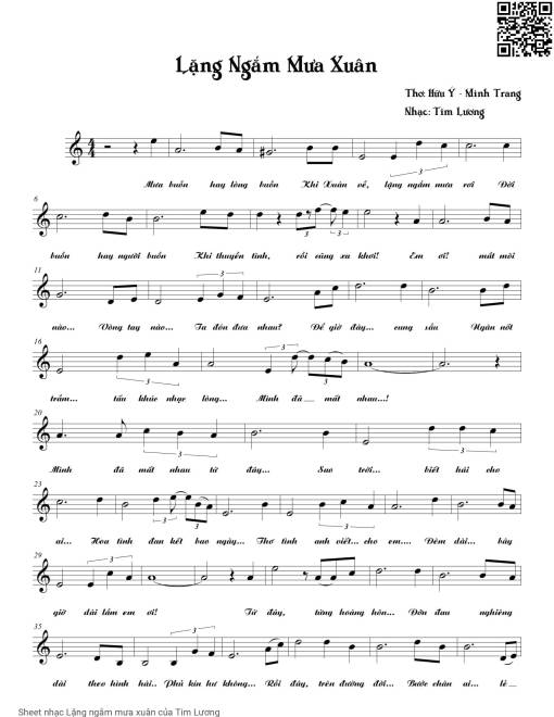 Sheet PDF of Lặng ngắm mưa xuân