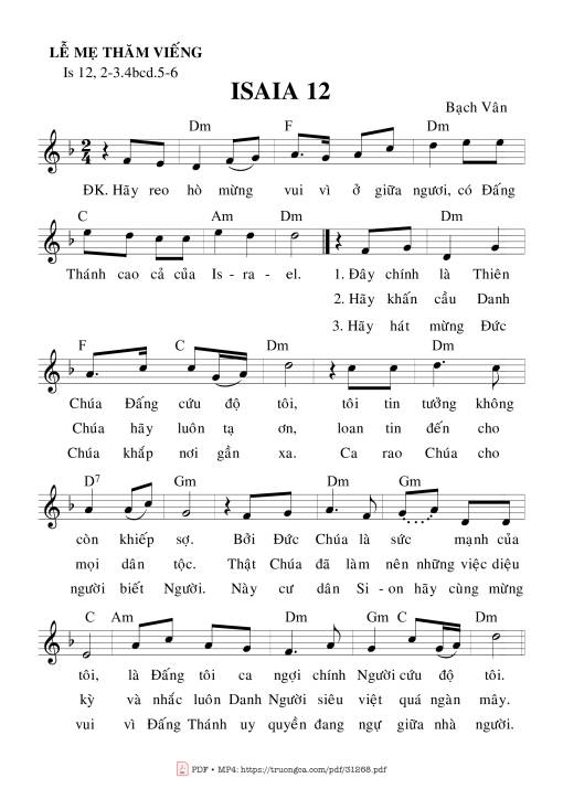 Sheet PDF of Lễ Mẹ Thăm Viếng