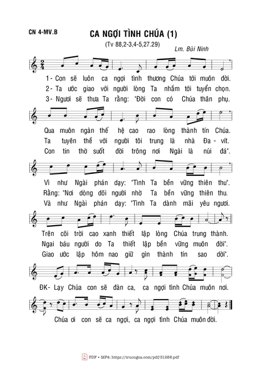 Thánh Vịnh 88, Ca Ngợi Tình Chúa I