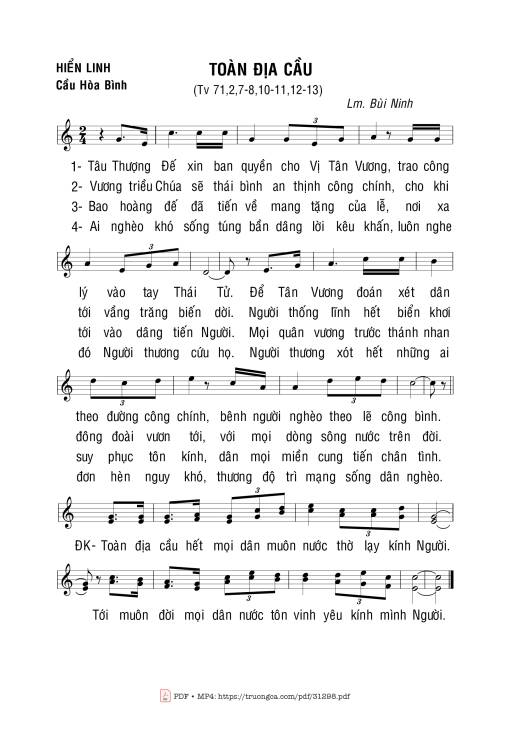 Sheet PDF of Toàn Địa Cầu