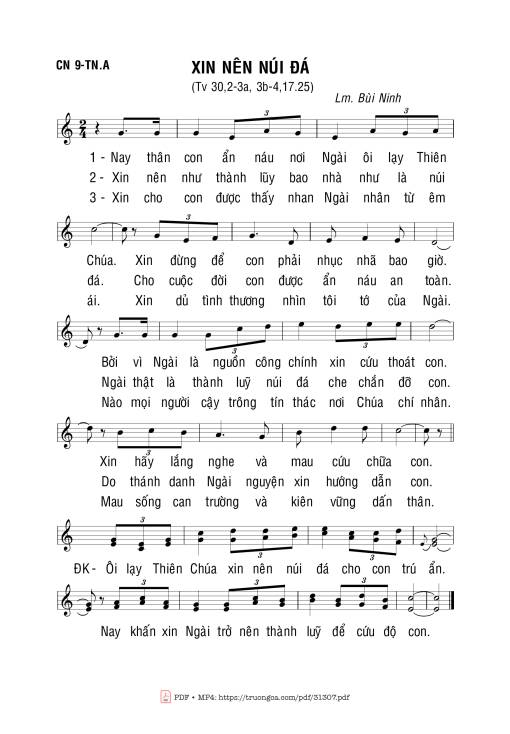 Sheet PDF of Xin Nên Núi Đá