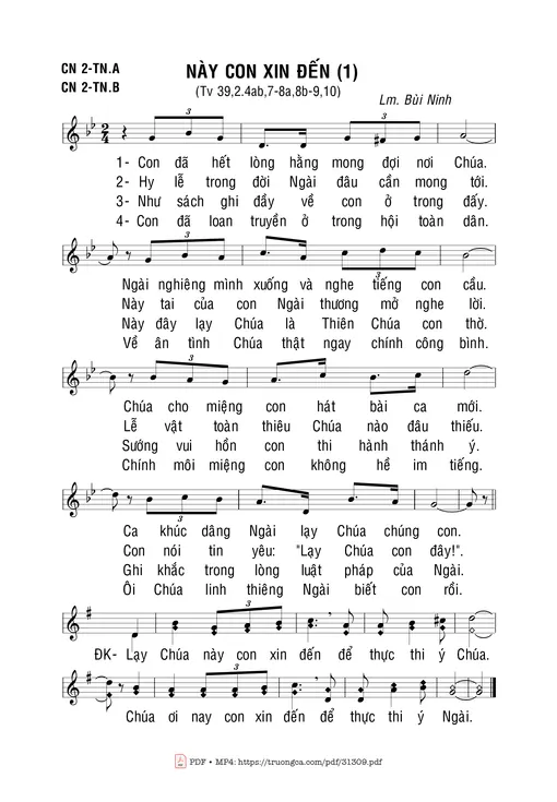 Sheet PDF of Này Con Xin Đến -1