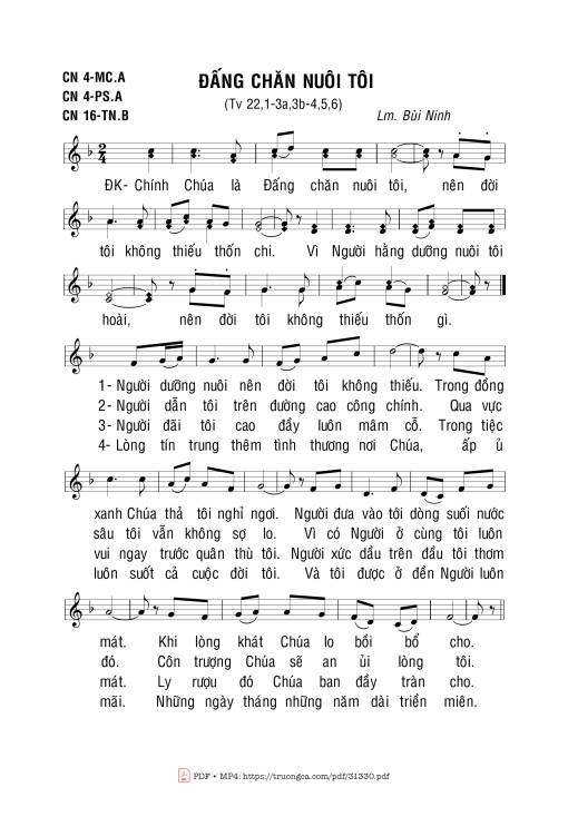 Sheet PDF of Đấng Chăn Nuôi Tôi