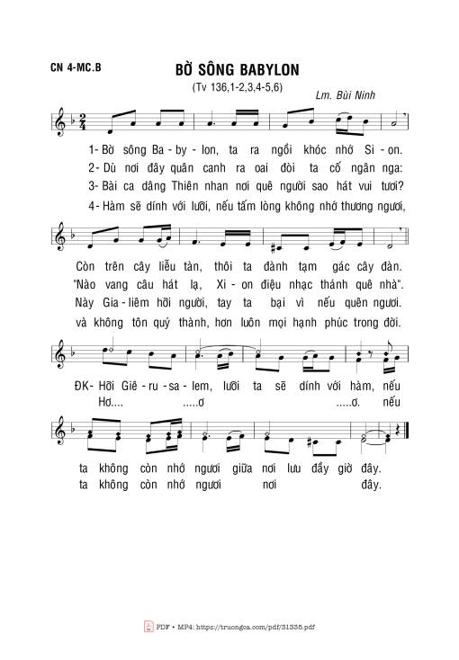 Sheet PDF of Bờ Sông Babylon