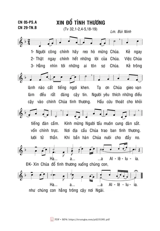 Sheet PDF of Xin Đổ Tình Thương