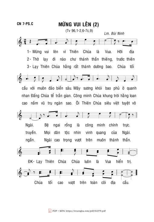Sheet PDF of Mừng Vui Lên (2)