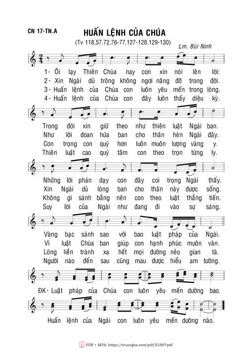 Sheet PDF of Huấn Lệnh Của Chúa