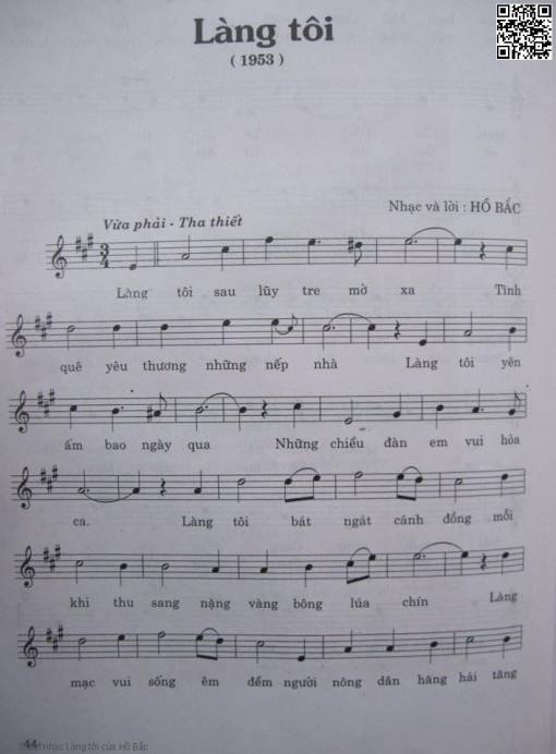 Sheet PDF of Làng tôi - Hồ Bắc