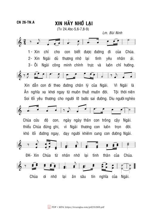 Sheet PDF of Xin Hãy Nhớ Lại