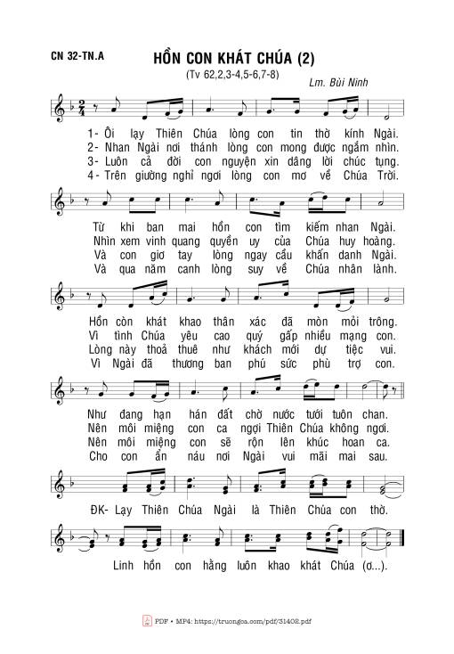 Sheet PDF of Hồn Con Khát Chúa (2)
