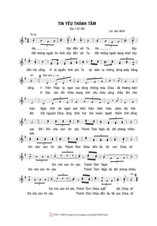 Sheet PDF of Tin Yêu Thánh Tâm
