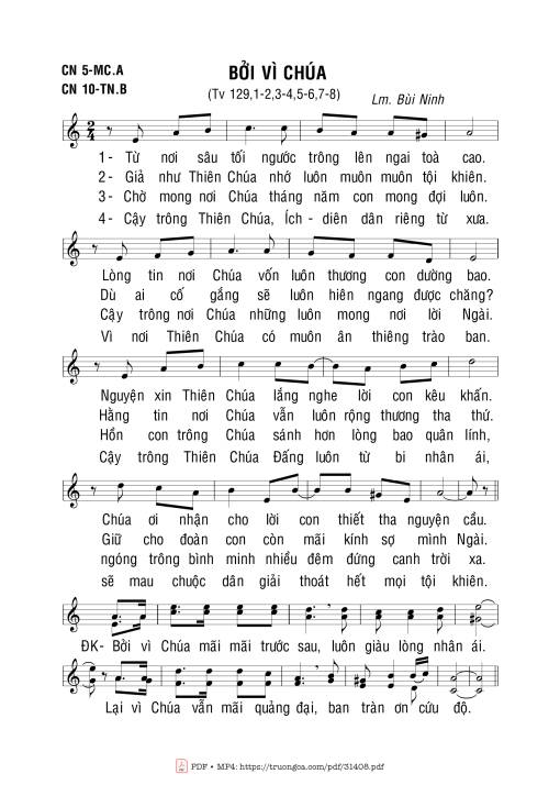 Sheet PDF of Bởi Vì Chúa