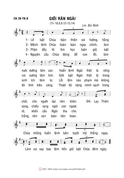 Sheet PDF of Giới Răn Ngài
