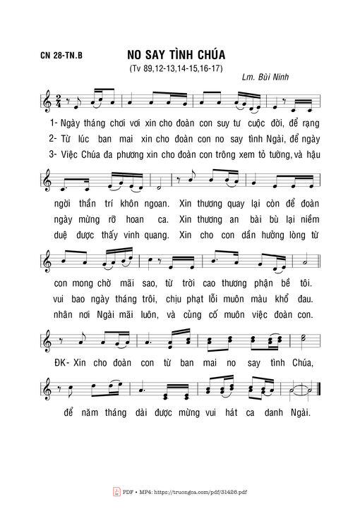 Sheet PDF of No Say Tình Chúa