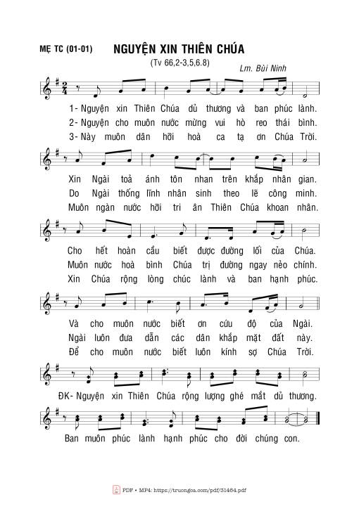 Sheet PDF of Thánh Vịnh 66, Nguyện Xin Thiên Chúa